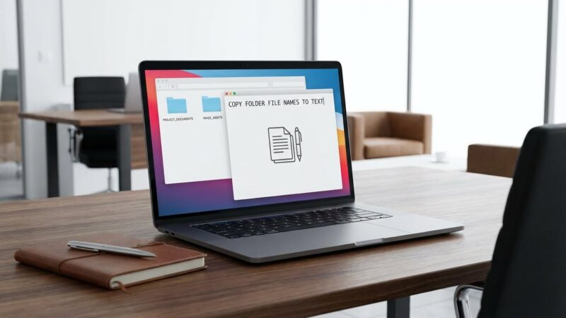 copy folder file names to text