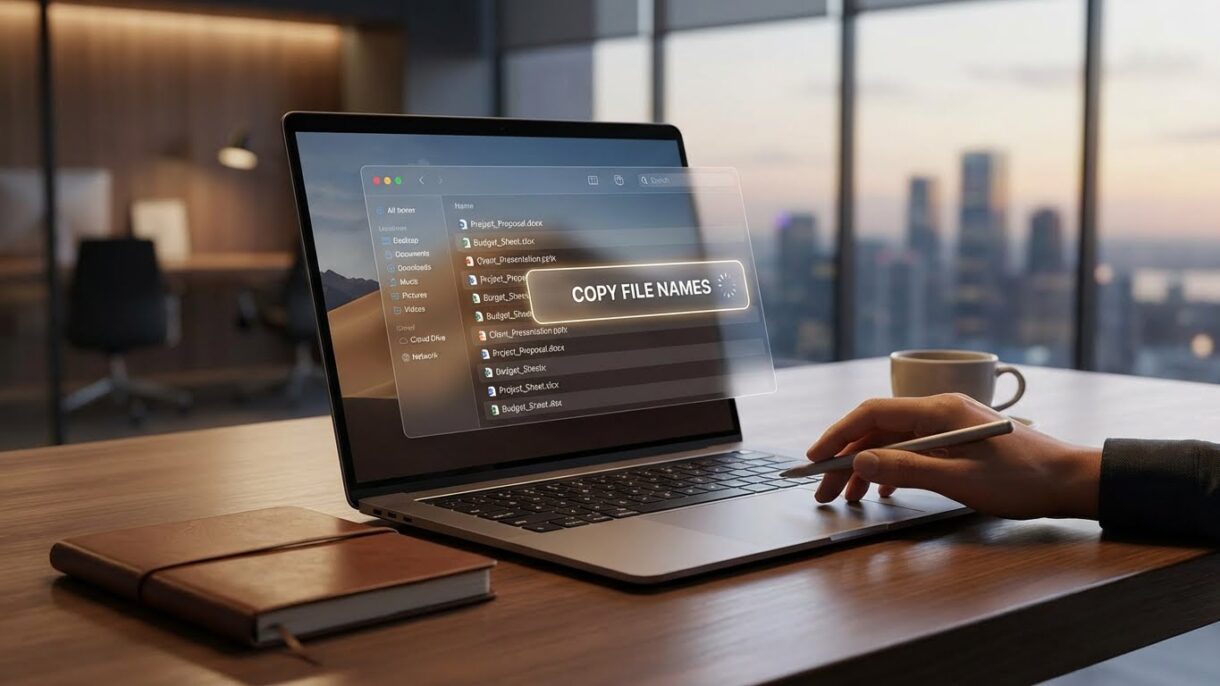 create a high end image for this topic (Can I Copy the Names of Files in a Folder) size: 1200x628px