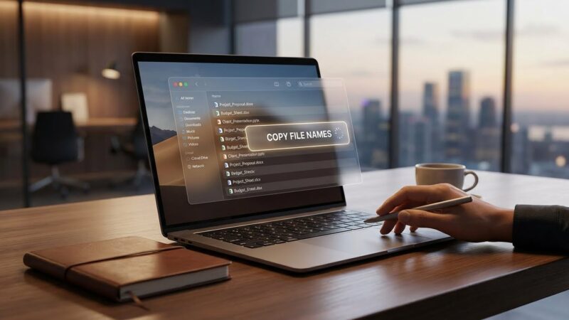 create a high end image for this topic (Can I Copy the Names of Files in a Folder) size: 1200x628px