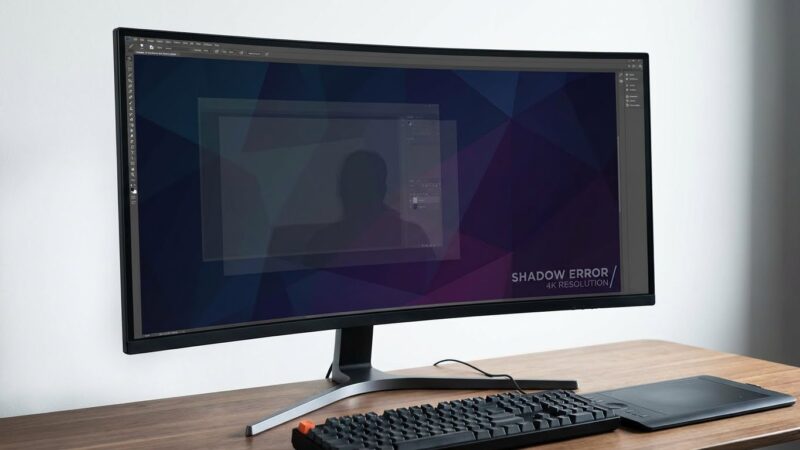 shadow error on computer monitor