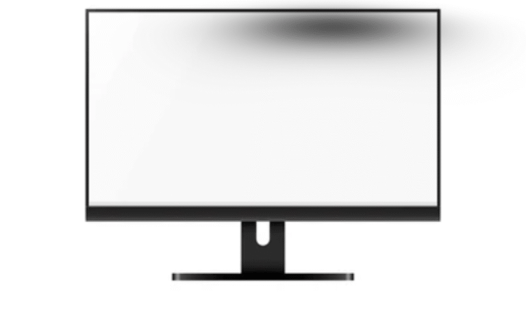 shadow on computer monitor
